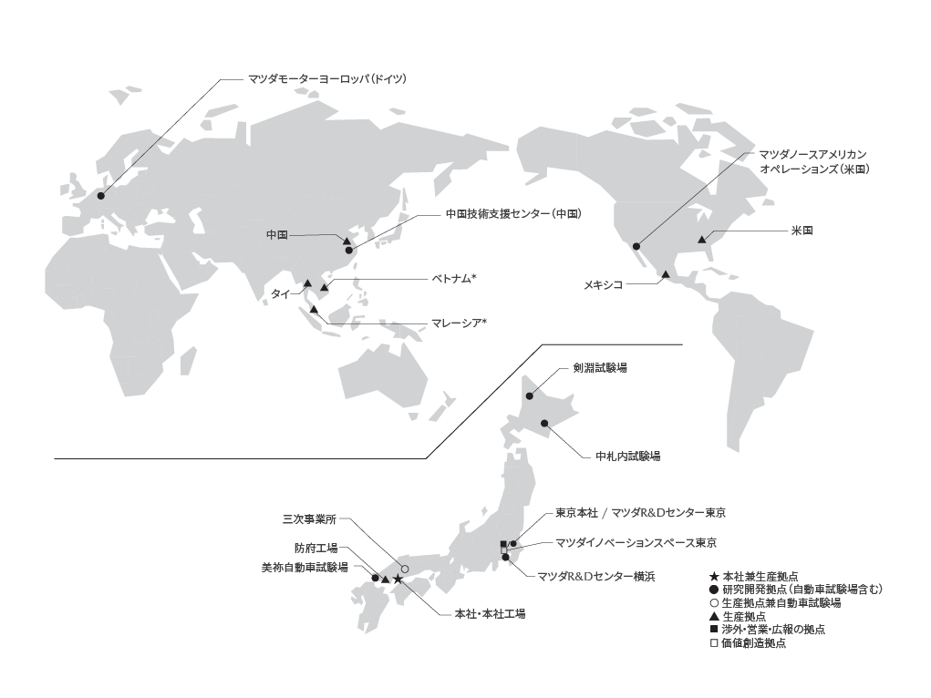 国内・海外主要拠点の写真