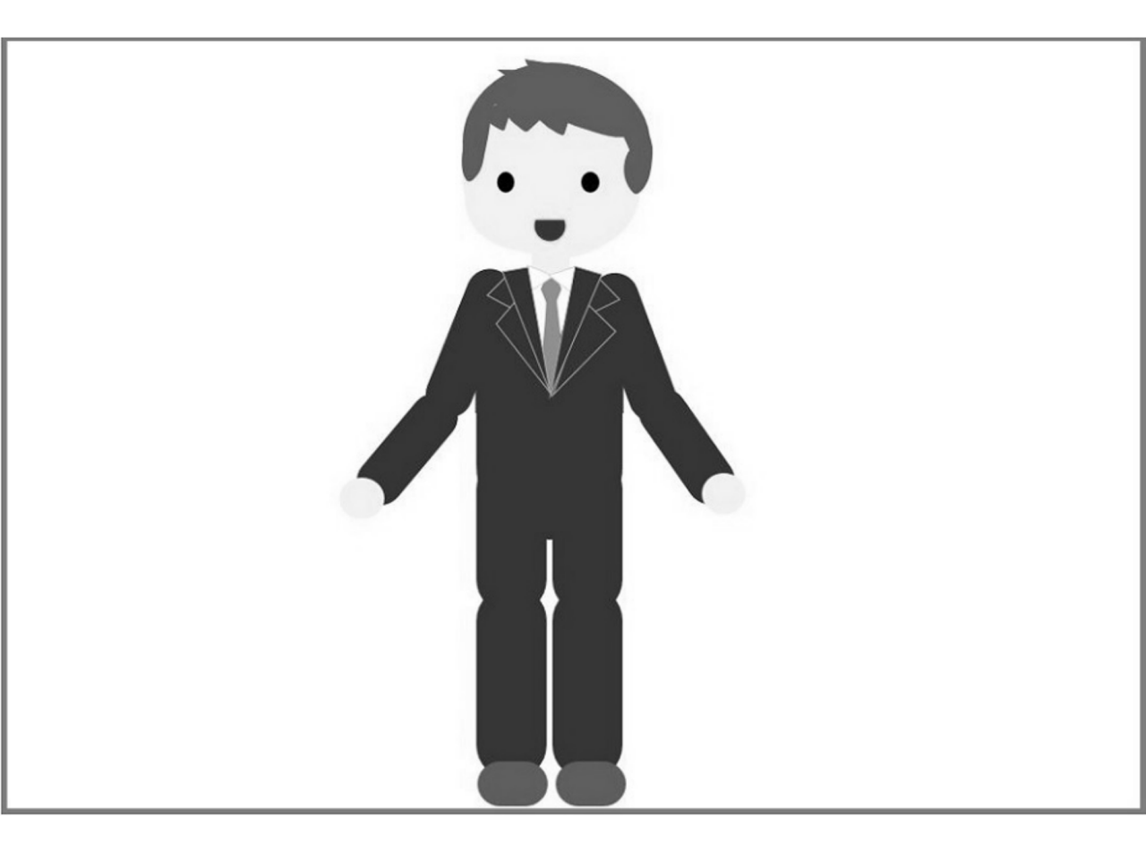 男性の全身イラスト　横長