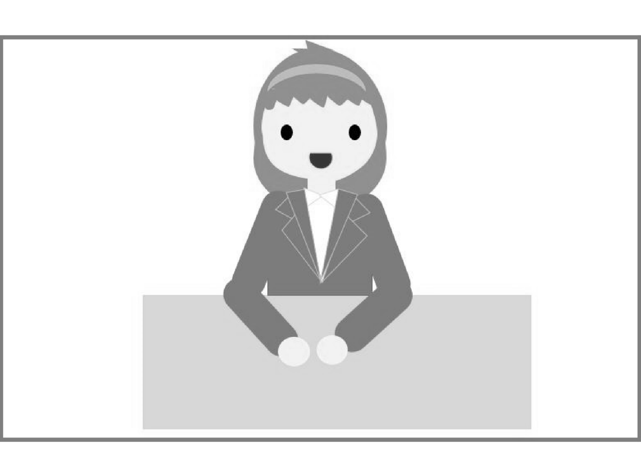 女性の上半身が映っているイラスト　横長