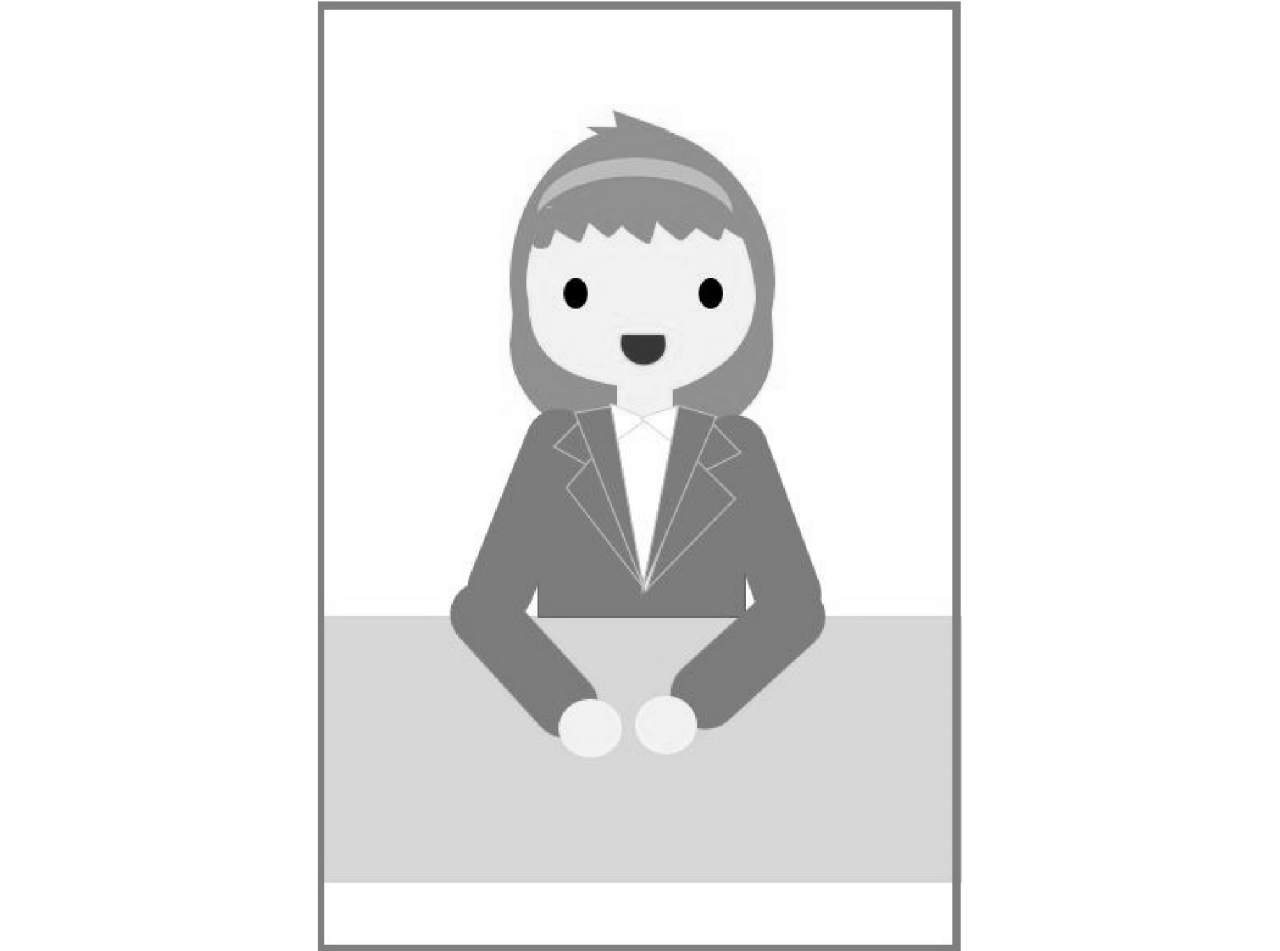 女性の上半身が映っているイラスト　縦長