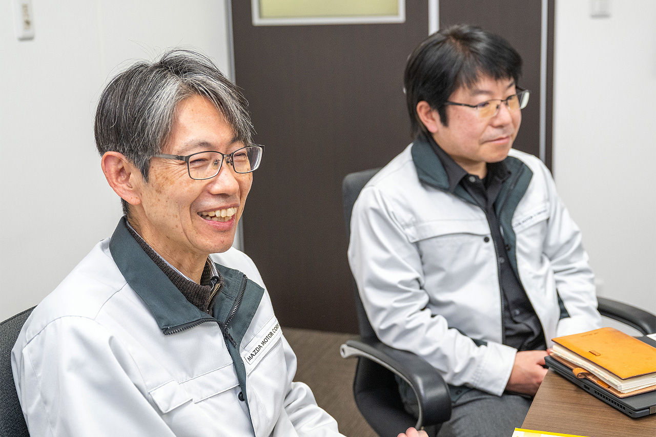 マツダ（株） 生産管理・物流本部 植田さん、安竹さん