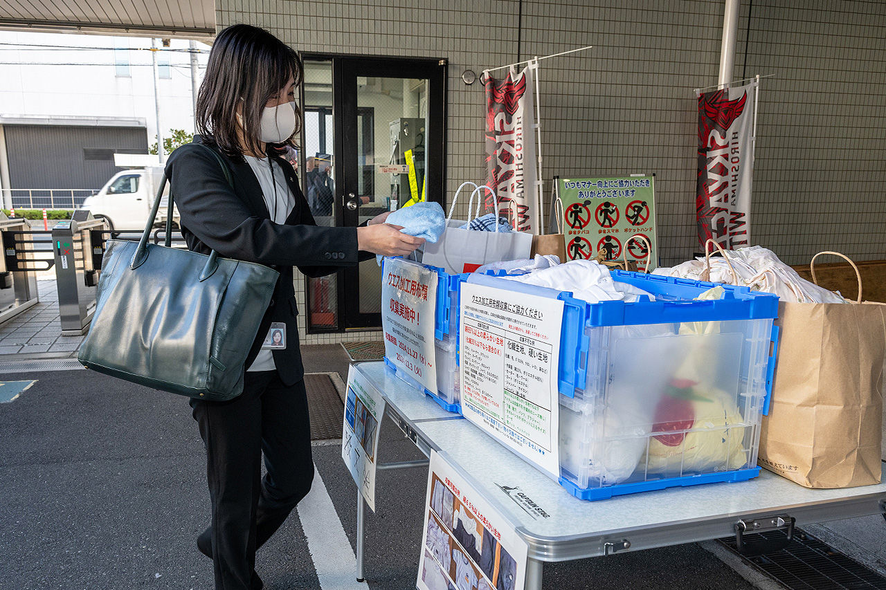 9カ所の入退場門と、12本部のオフィス、グループ会社3社に回収箱を設置しました